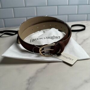 Favorite Daughter Belt Womens XS Tan Suede Gold Buckle The Suede Juni NWT